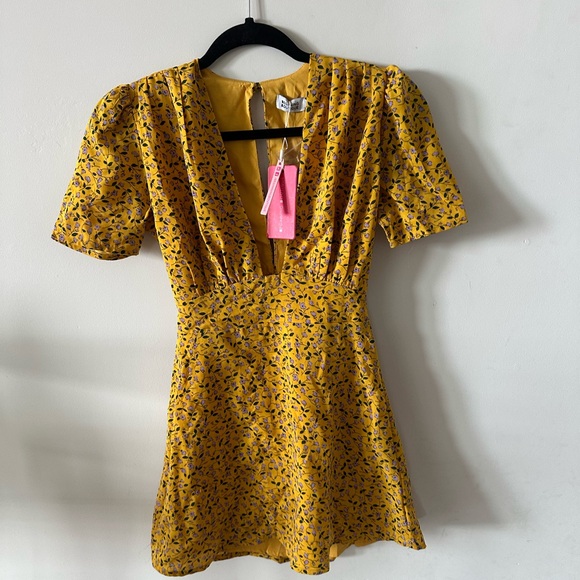 Beginning Boutique Dresses & Skirts - Beginning Boutique Yellow Floral Mini Dress